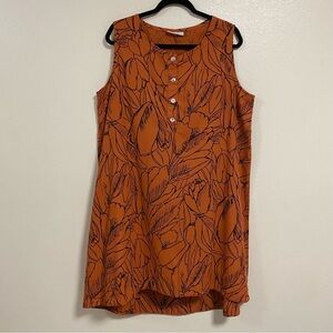 Bryn Walker Dress Women’s Size Large Tamarind 100% Cotton Hi Low Tunic Dress